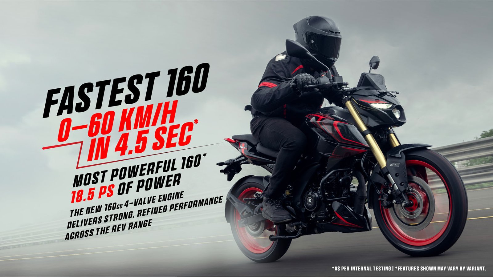 Pulsar - N 160 4V TD SC Single Seat USD Fork - LCD