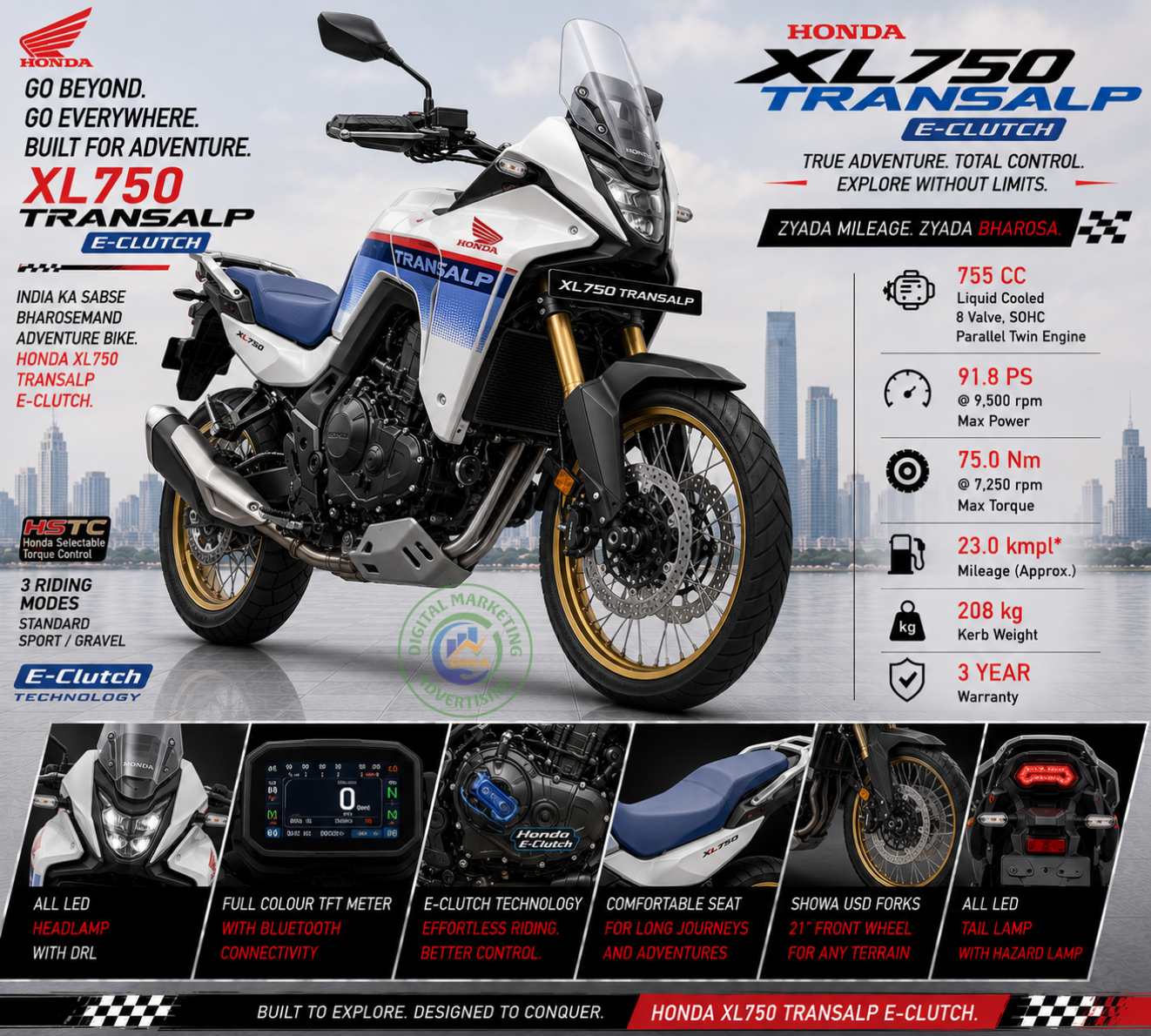 XL750 Transalp E-Clutch